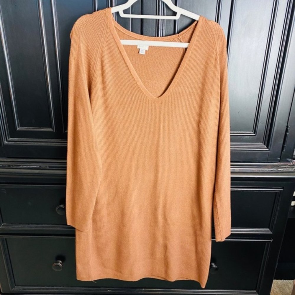 A New Day Orange Long Fit V-Neck Dress XXL